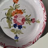 Sicilian plate pink hand-painted floral pattern