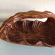 Brutalist carved wood fruit basket / vintage 60s-70s