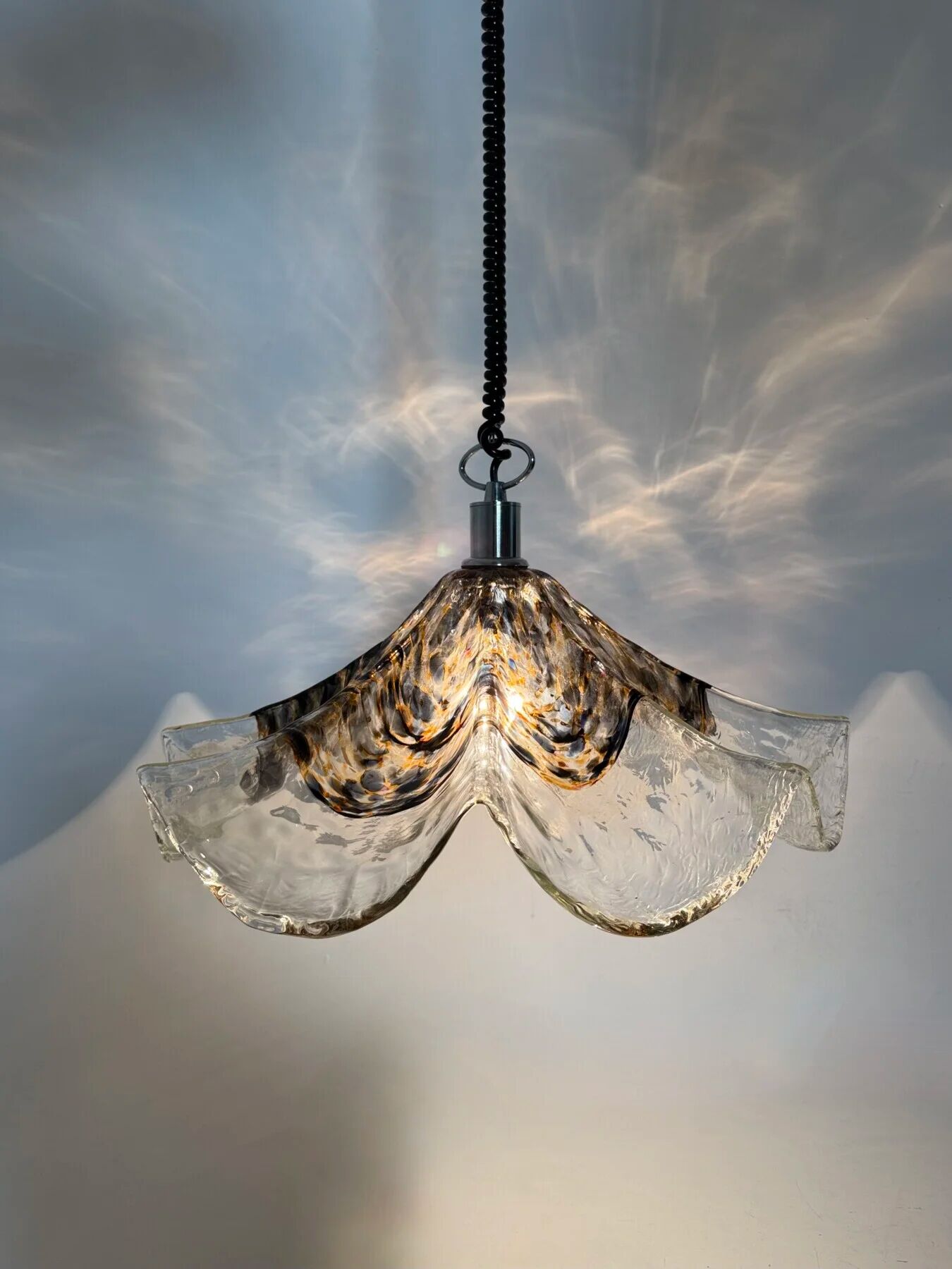 Lampe en verre et métal