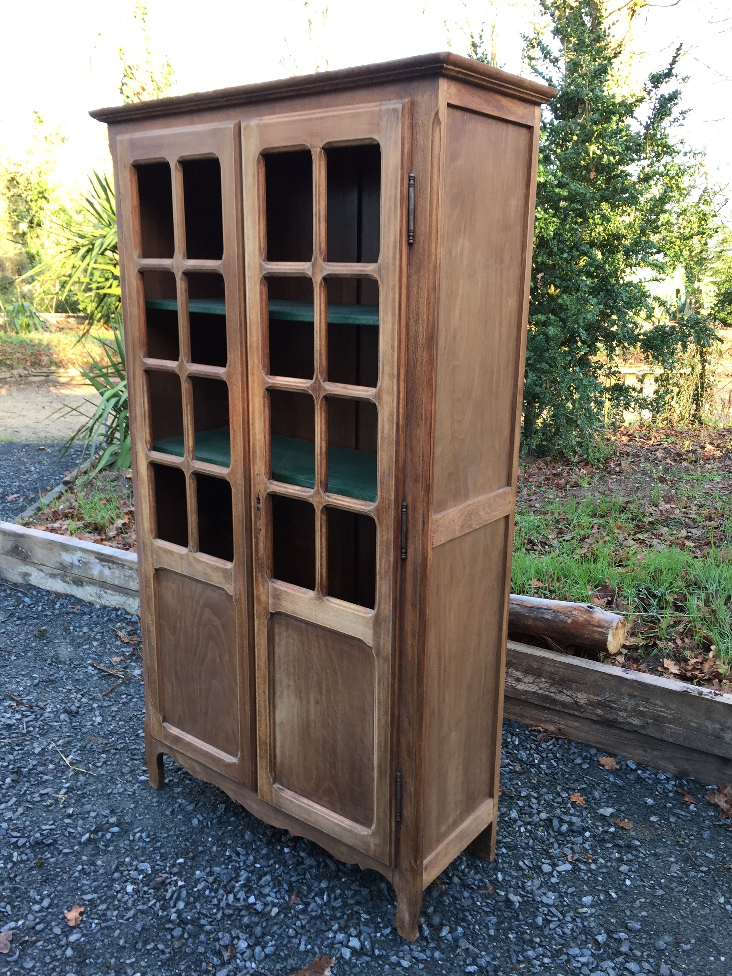 Bibliothèque vintage en hêtre à 2 portes