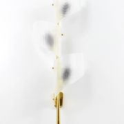 J.T. Kalmar Two Pairs of Large Floral Wall Sconces Auguri in Brass, Austria, 1950s