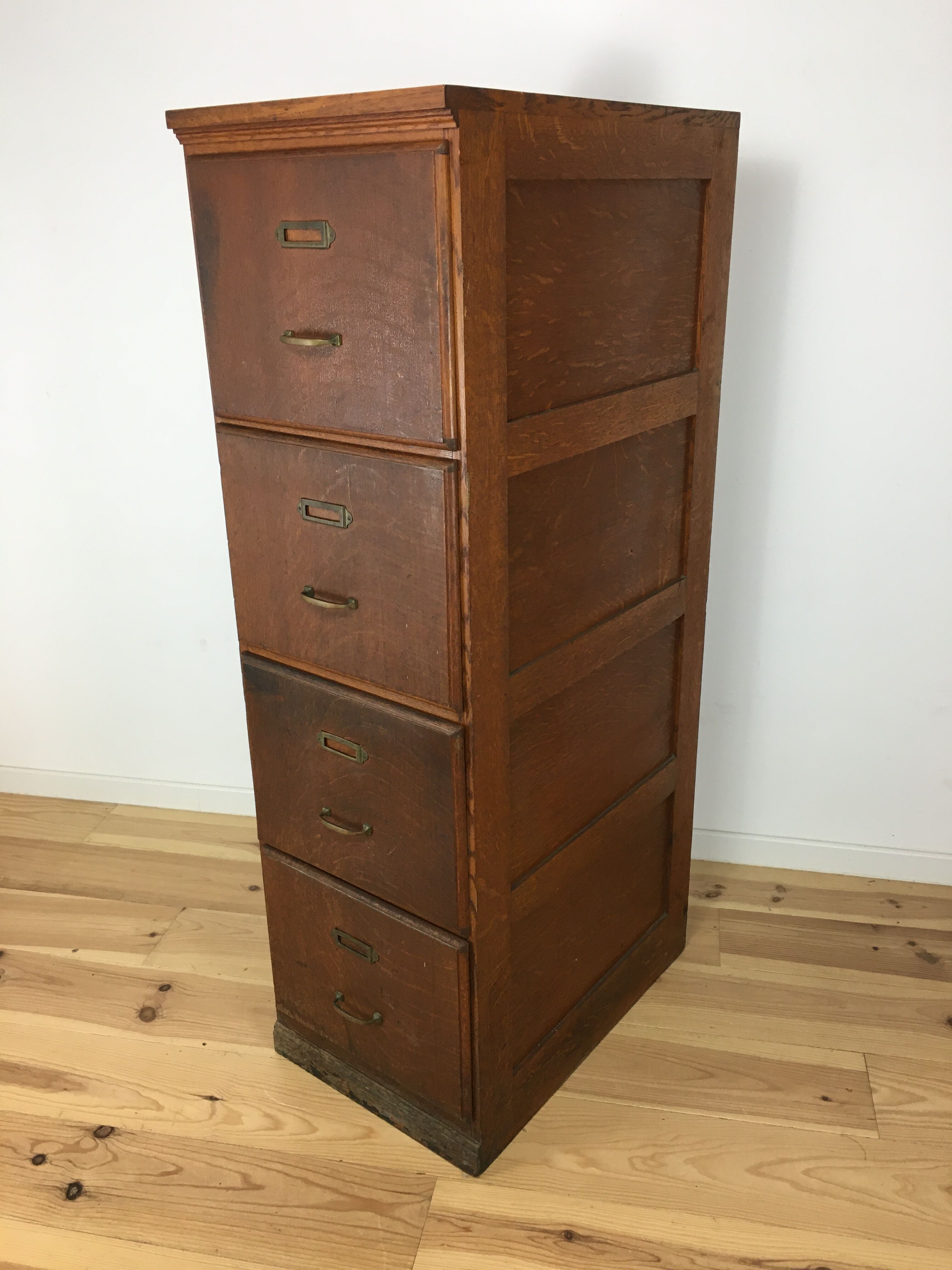 Meuble classeur 4 tiroirs en bois de chêne