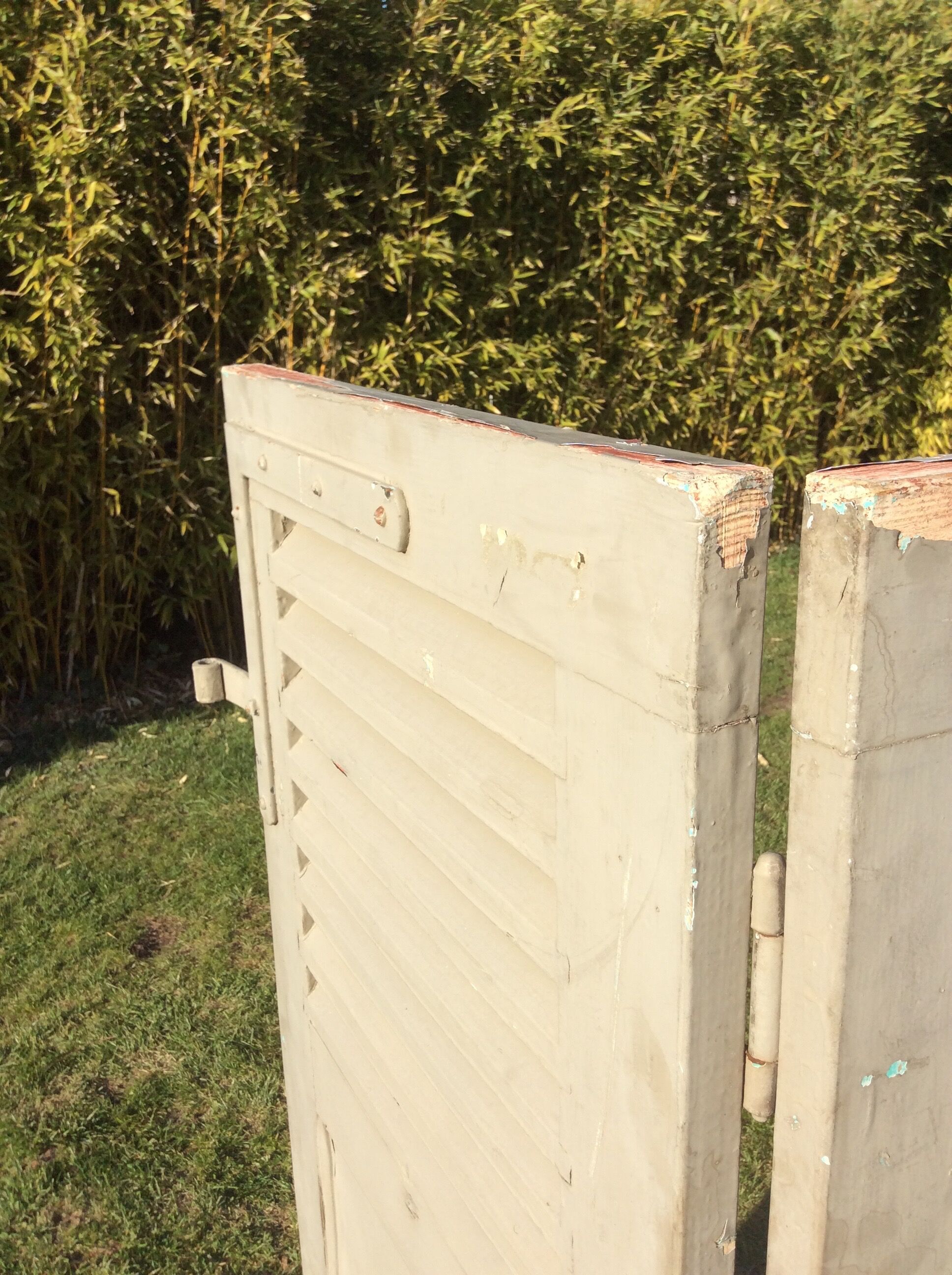 Pair of Persian shutters, old wood screen 2 fronts