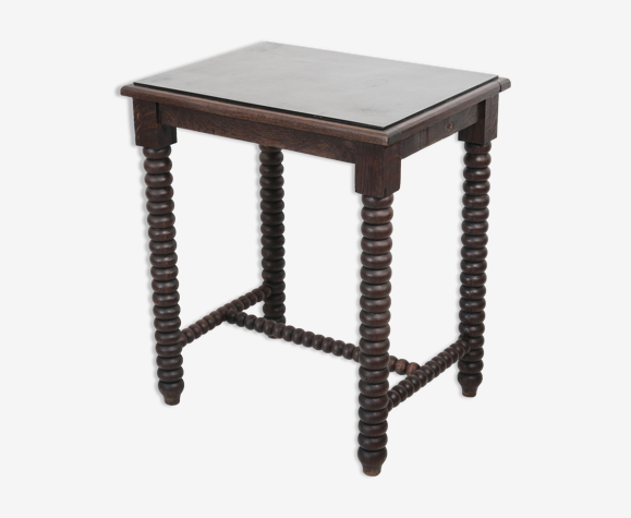 Table en bois pieds en bobines