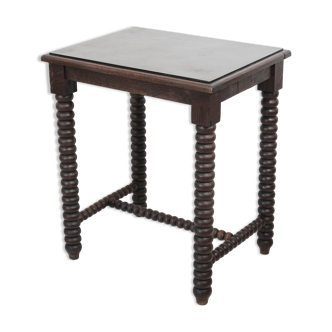 Table en bois pieds en bobines