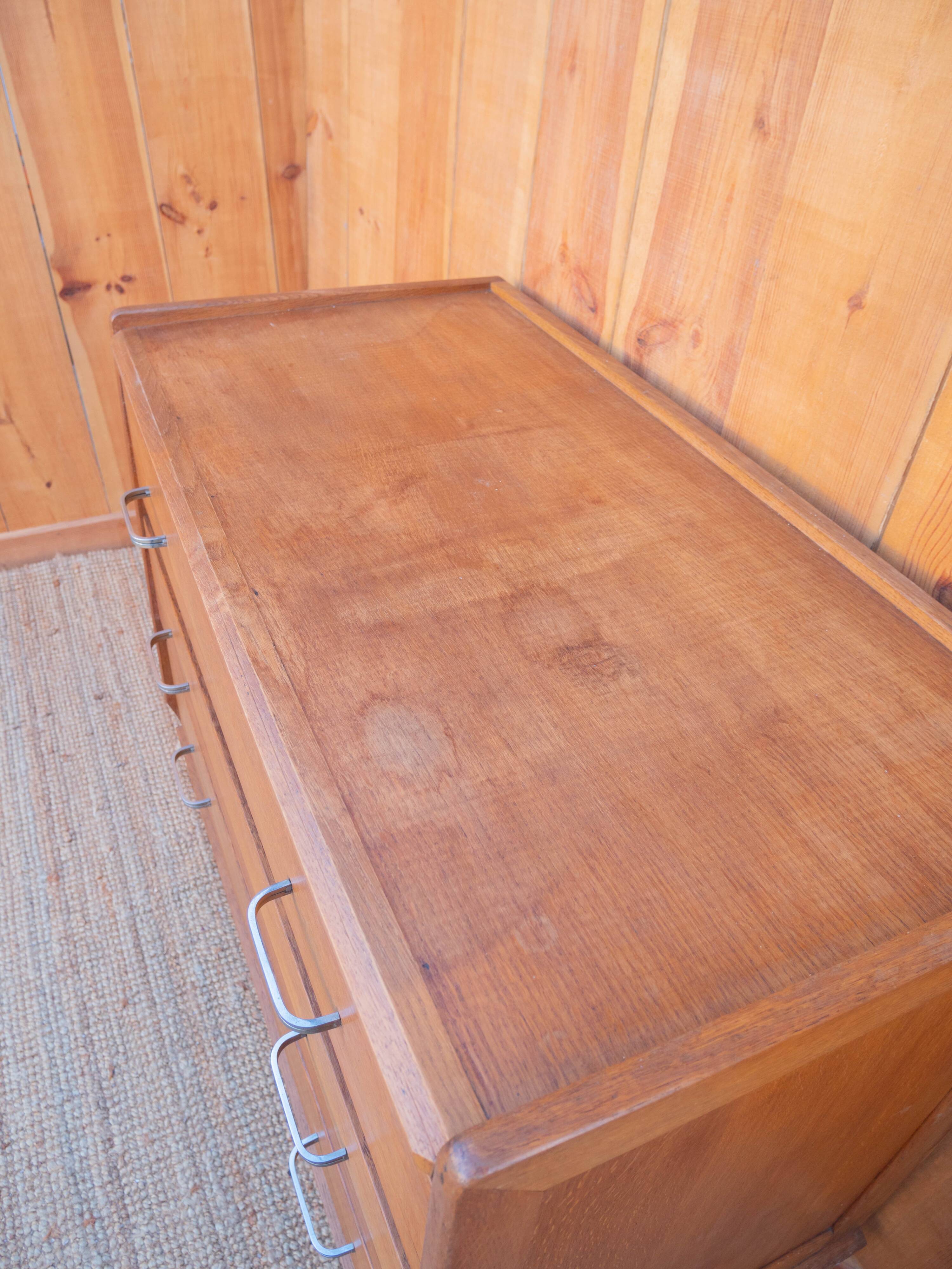 Compass feet chest of drawers