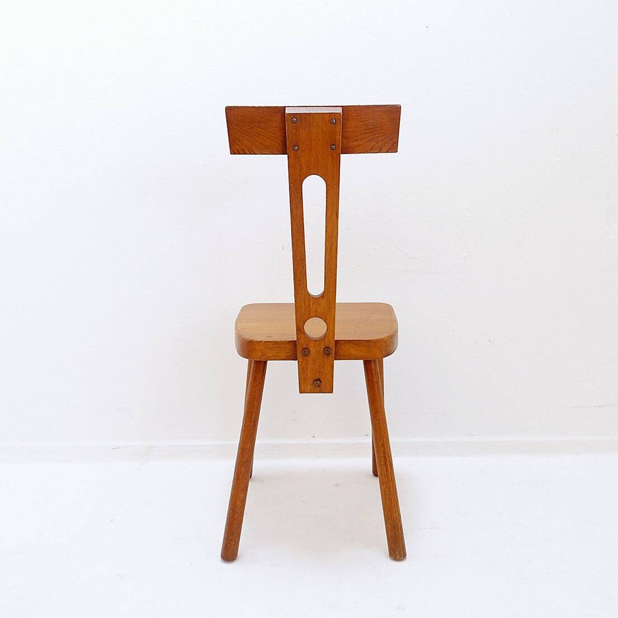 Set of 6 wooden T backs Dining Chairs - 1960s
