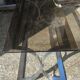 Vintage coffee table year 70 smoked glass and chrome steel