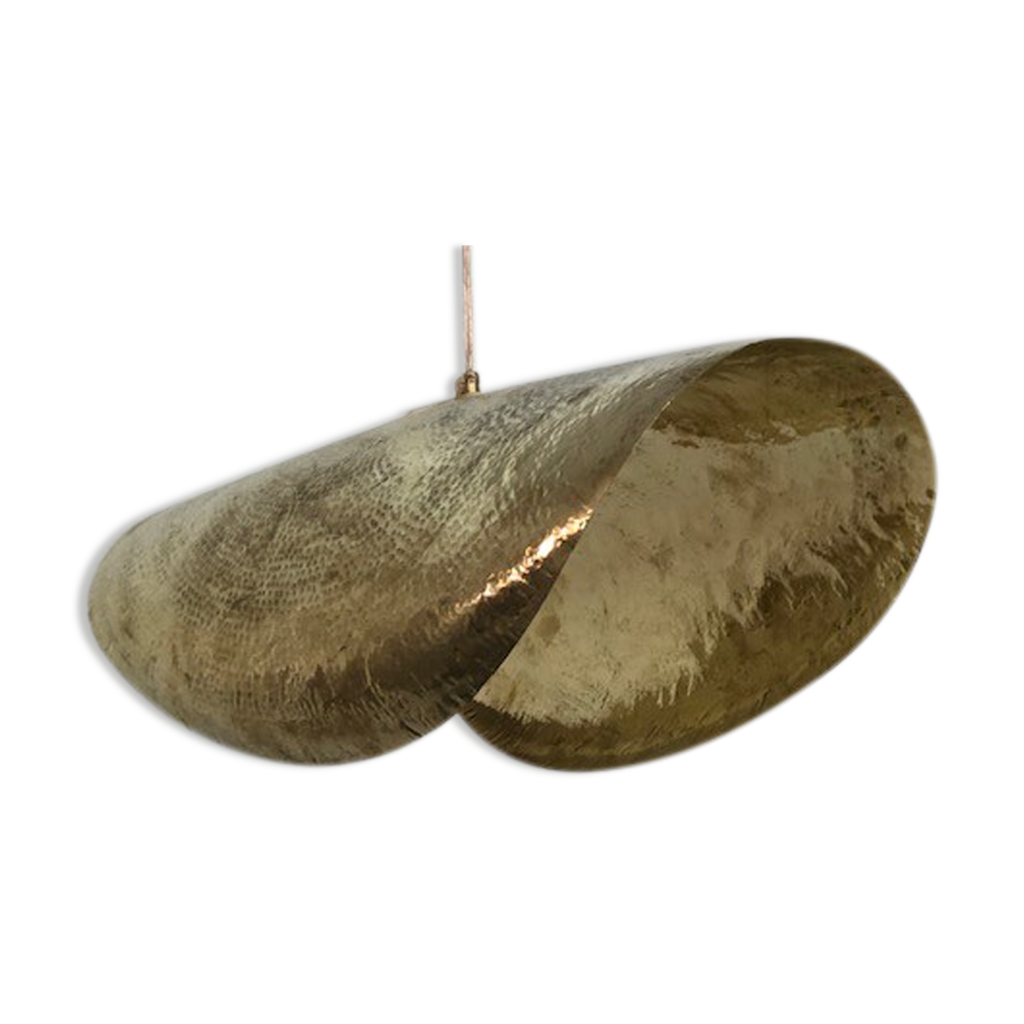 Diam 80 hammered brass sheet luminaire