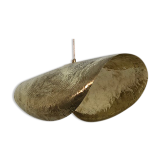 Diam 80 hammered brass sheet luminaire