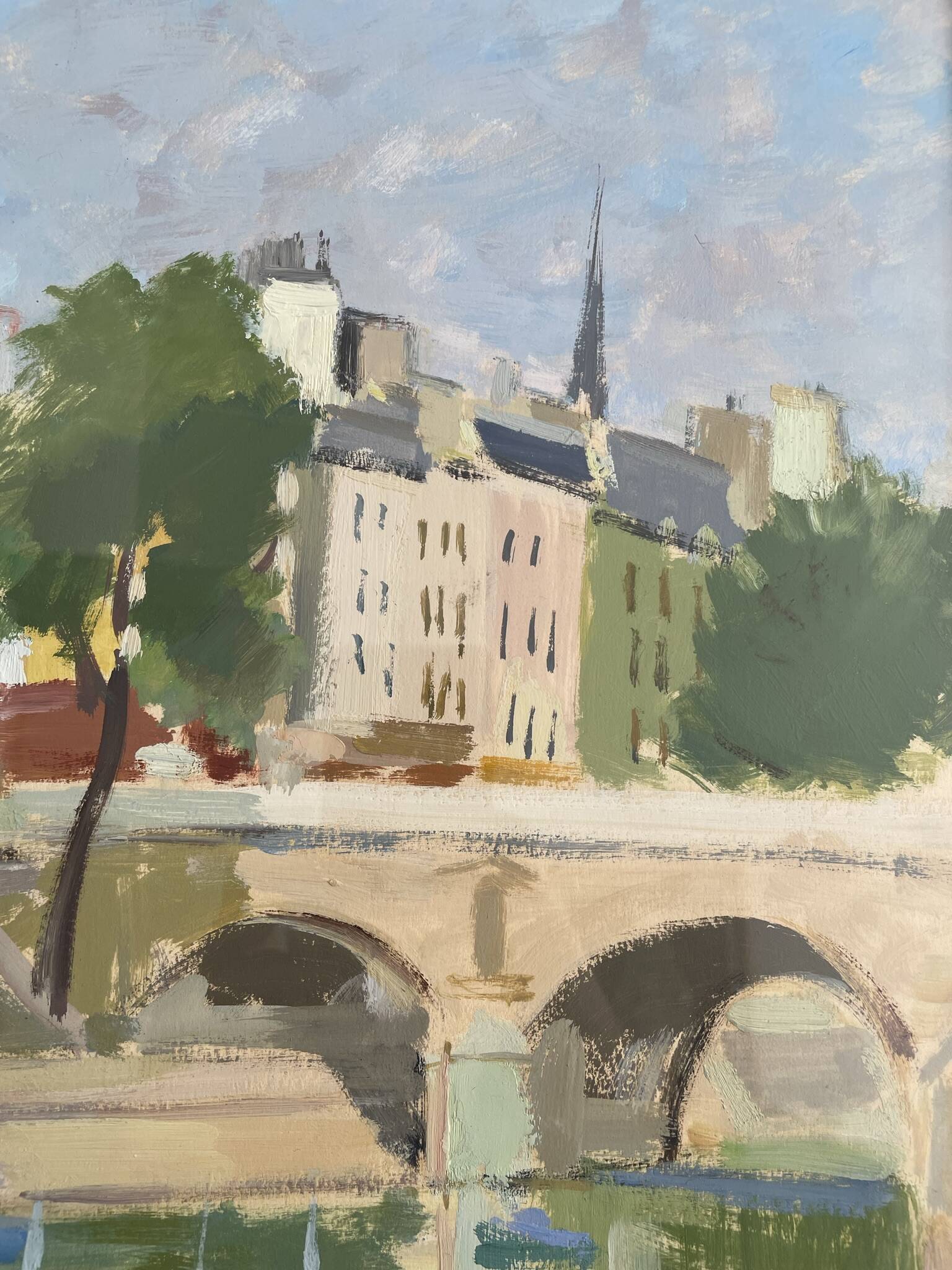 Old painting signed and dated September 1945