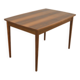 Table à manger pliante en noyer entièrement rénovée, années 1970, Tchécoslovaquie