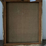 Country house with chickens, oil on canvas signed Perrot.