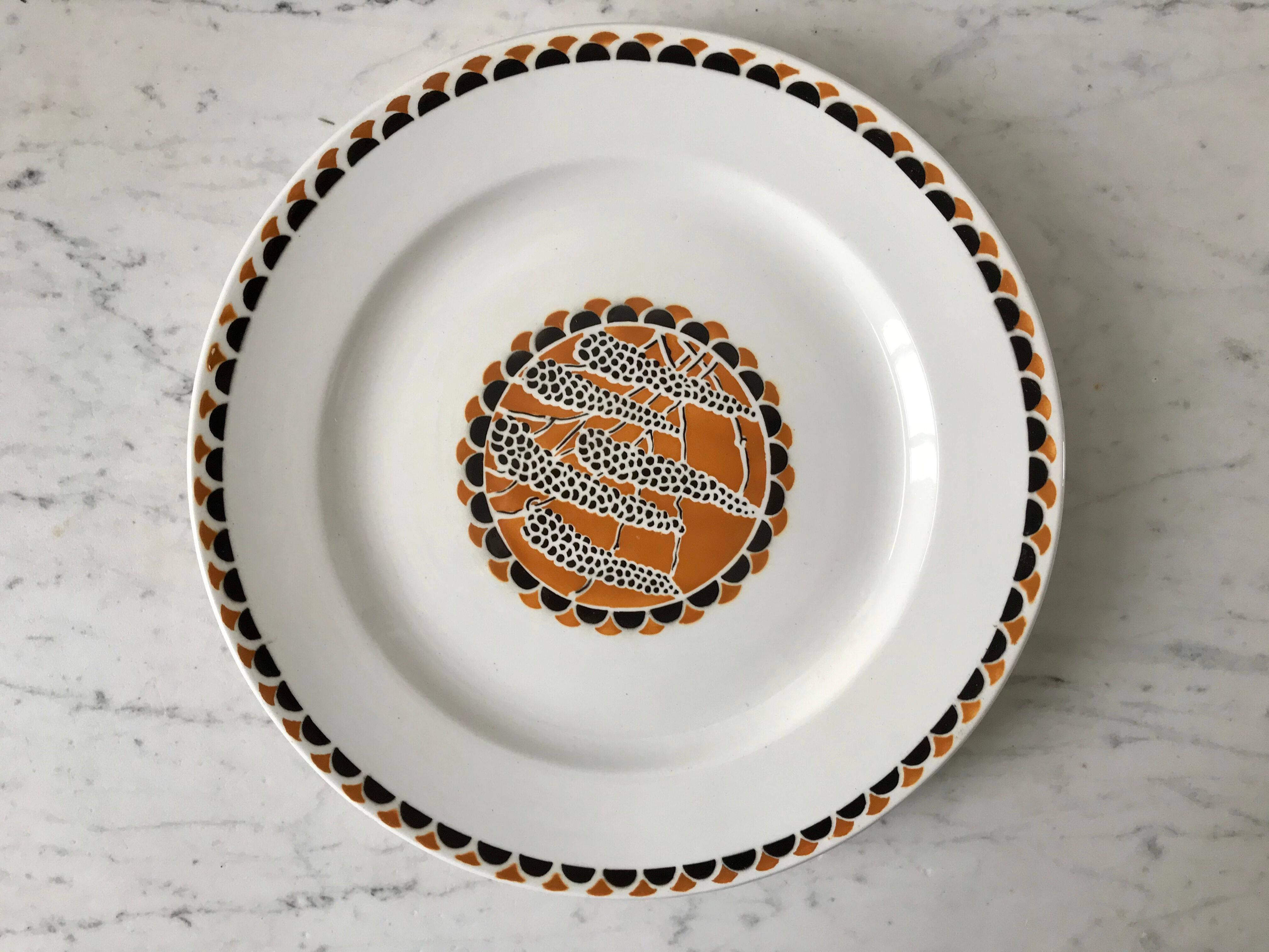 low compotier Sarreguemines model "Nomeny" art deco 30s