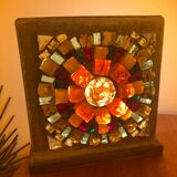 Table lamp with multicolored shards of resin 70s