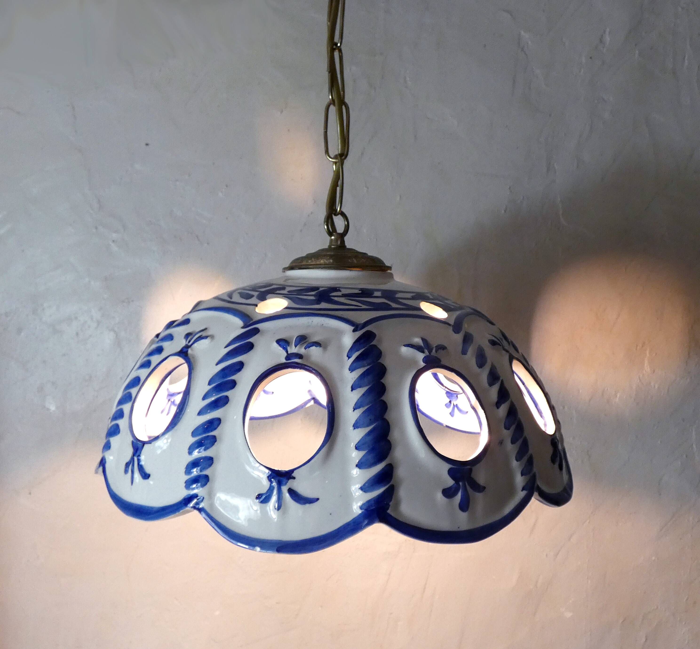 pendant lamp chandelier openwork ceramic lampshade
