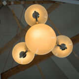 Art Deco Nickel-plating Chandelier, 1930s, Restored