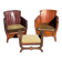 Lounge chairs and ottoman attributed to Otto Schultz for Boet AB, Sweden, 1930s, set of 3