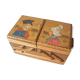 Former worker sewing box in carved wood decoration Normandy