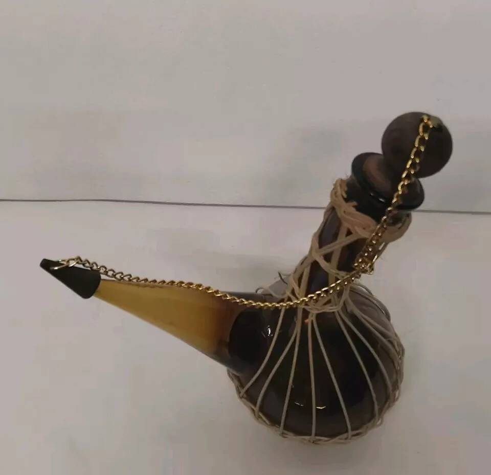Spanish Decanter, Poron, Wicker Covering