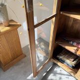 Glass cabinet or display case in pine 1950