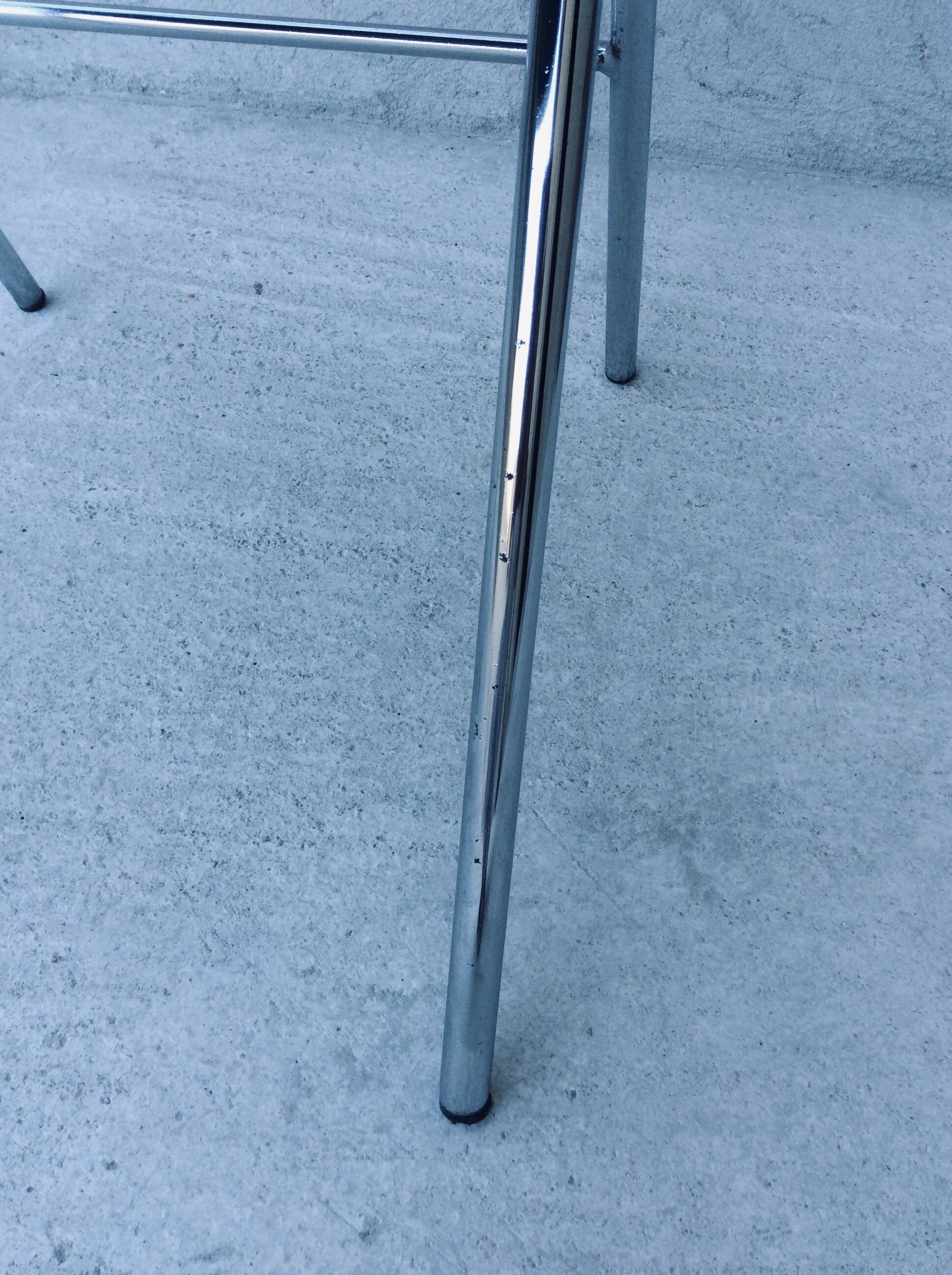 Chaise pliante chrome et skaï, vintage 70