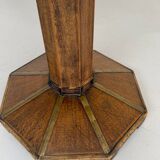 Ancienne table en bois de bistrot années 40/50 vintage finition laiton