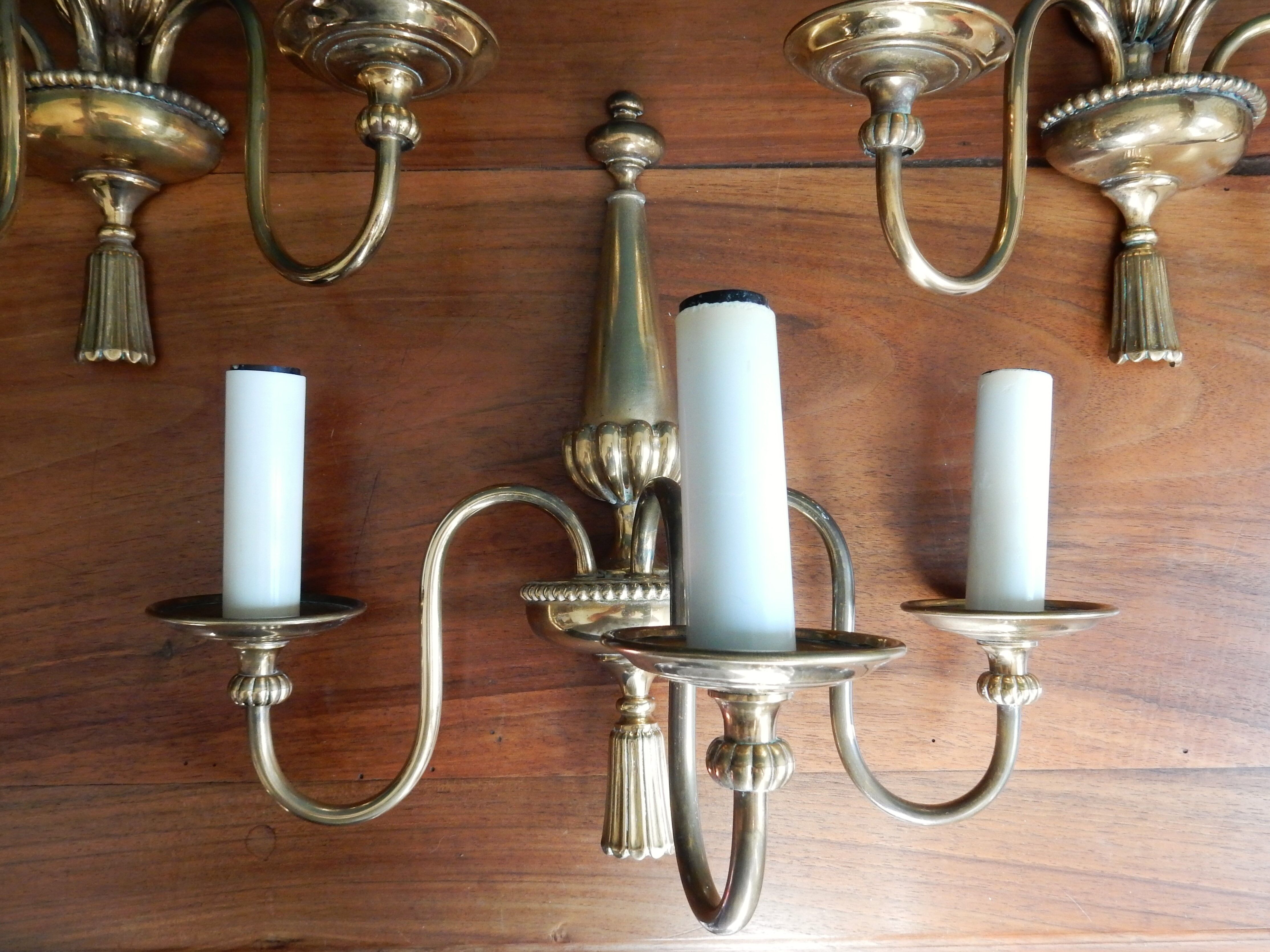 Brass wall chandelier 3 burners