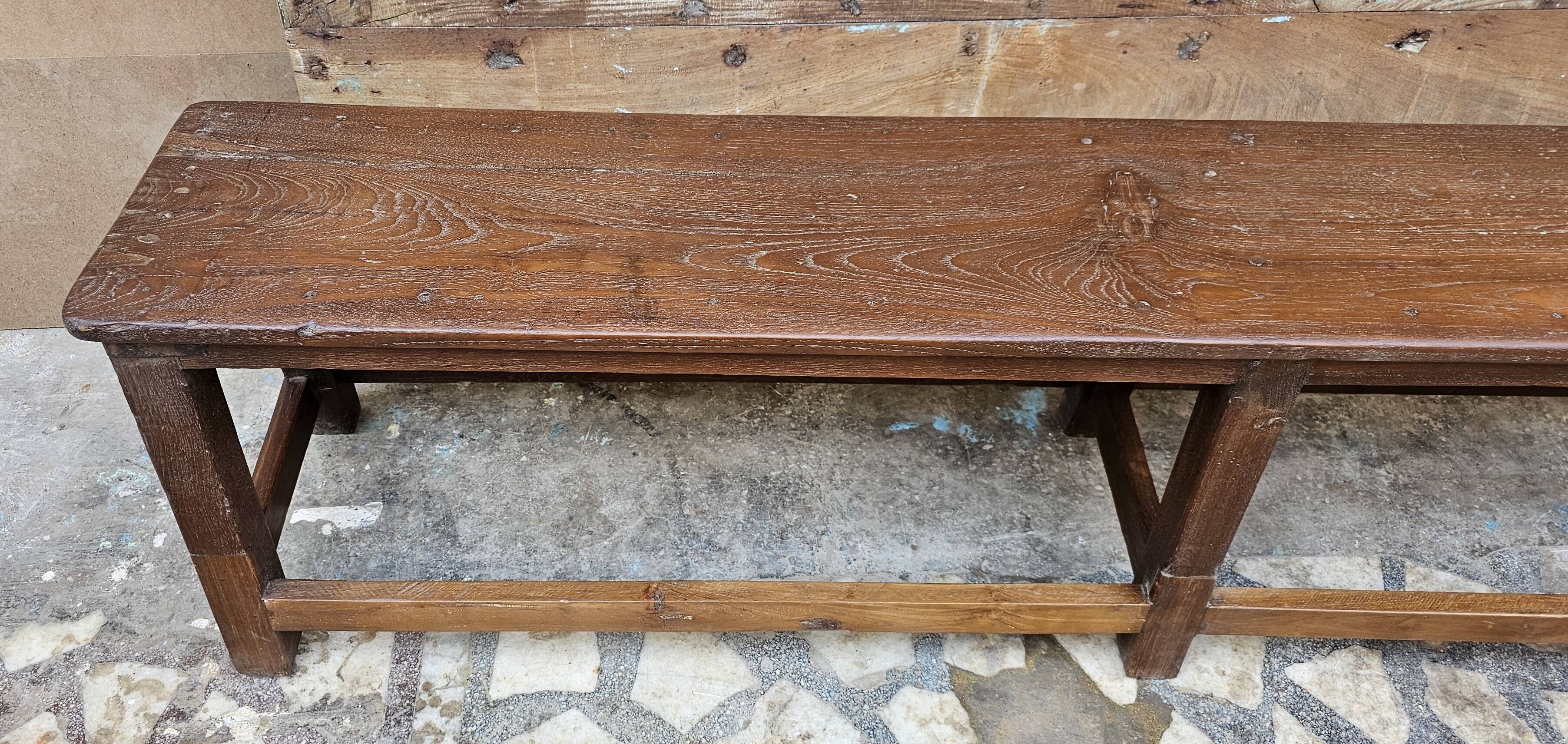 Old Burmese teak bench