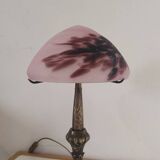 Art nouveau lamp signed Paris Stars 1950 and glass paste