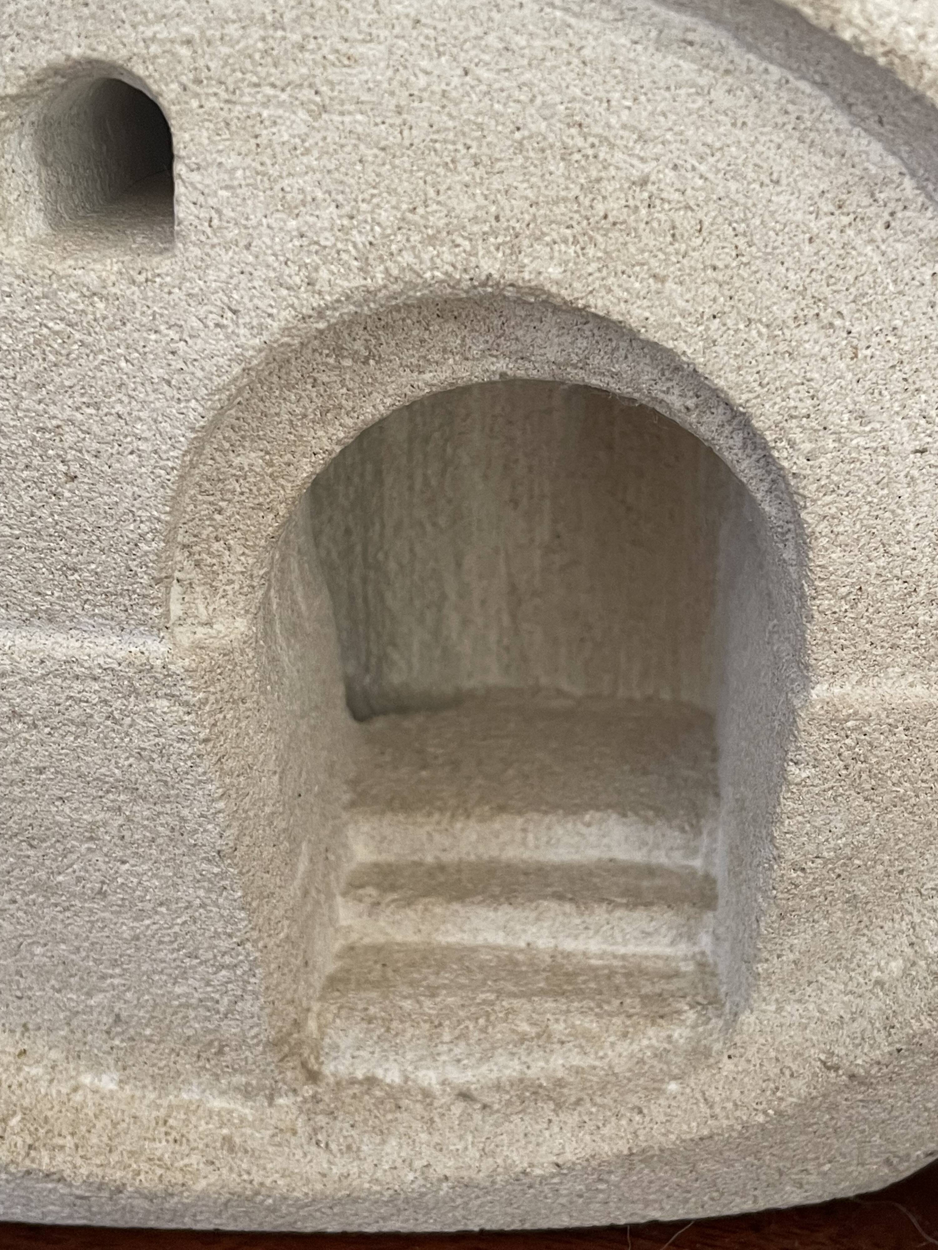 Vintage carved stone lamp signed Arsène Galisson