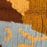 Moroccan wool rug with traditional colourful patterns, size 140 x 260 cm.