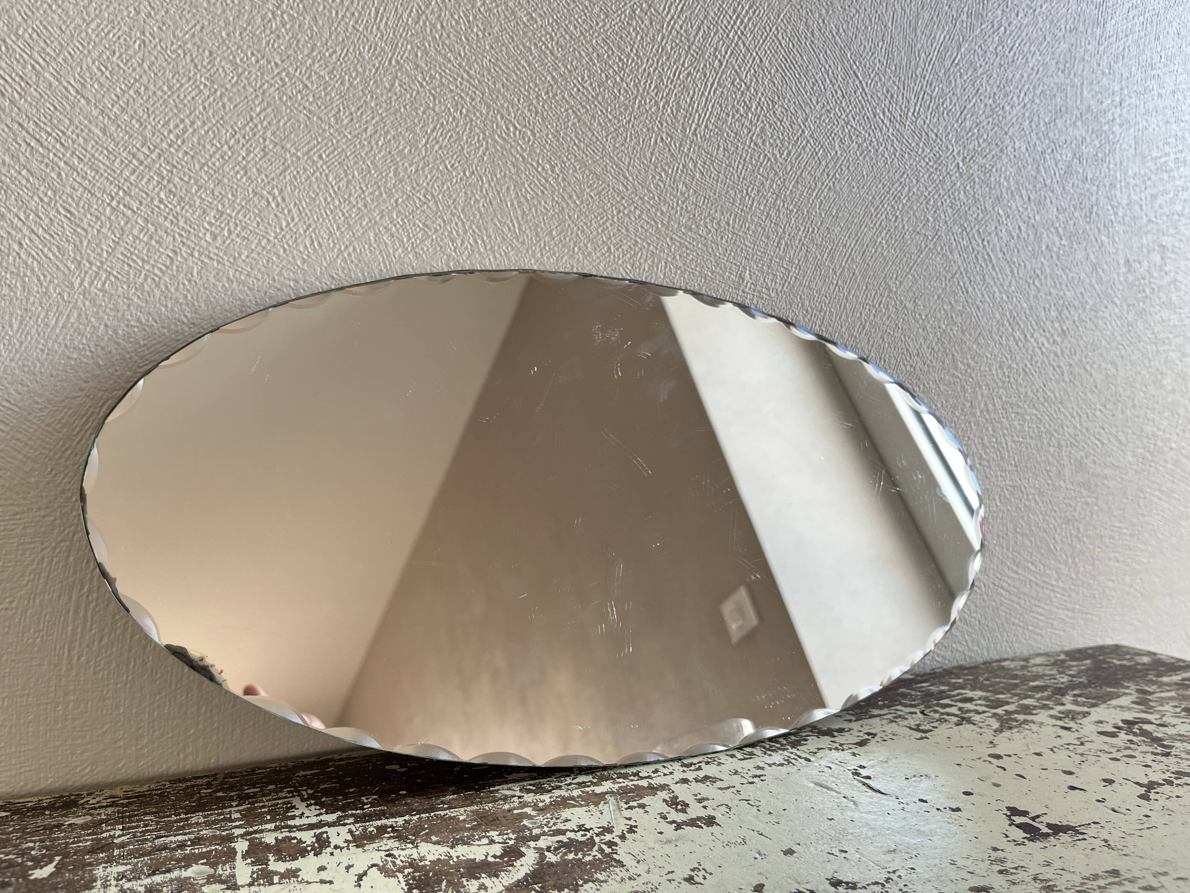 Oval beveled mirror 40 x 20.5 cm