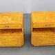 Pair of Art Deco burl wood nightstands, Czechoslovakia, 1940s
