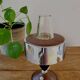 Wooden table lamp with chrome finish, 1950s