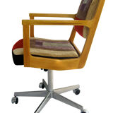 Fauteuil de bureau vintage à roulettes