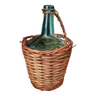 glass and rattan bottle