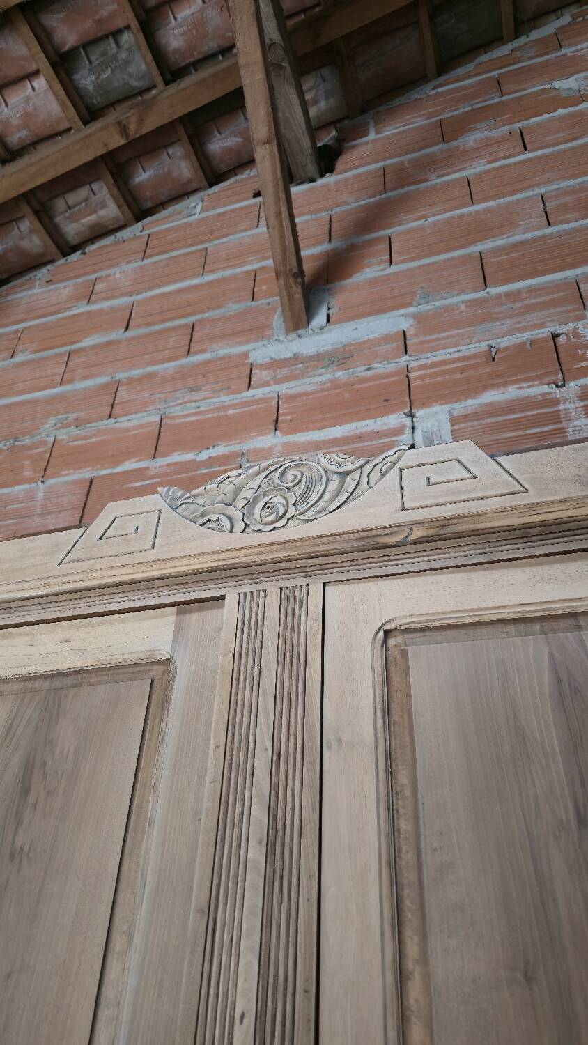 Large Art Deco oak wardrobe, restored
