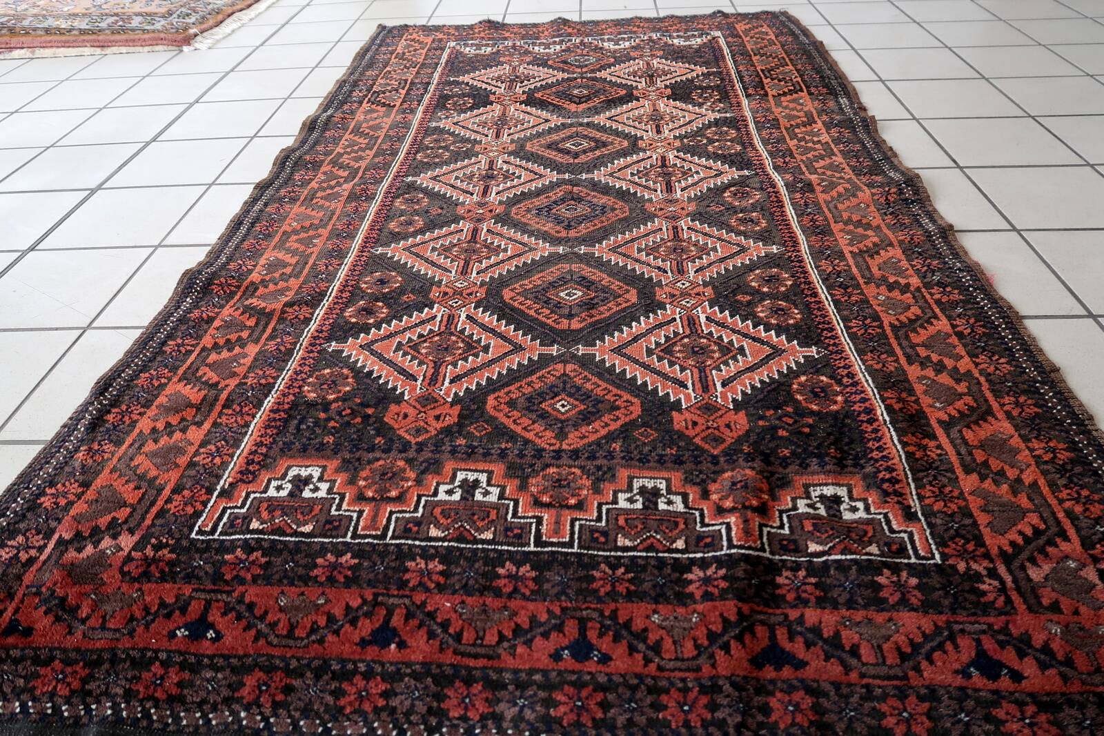 Tapis Baluuch Antique – Laine Tribal – Poil Usé Patiné – 102 x 181 cm