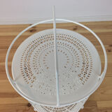 Dessert perforated sheet metal and white wrought iron, round, by Fermob