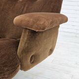 Années 1970, chaise pivotante scandinave vintage, velours, état d'origine.