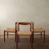 Chaises de salle à manger vintage en teck danois par H.W. Klein pour Bramin, années 1960, ensemble de 3