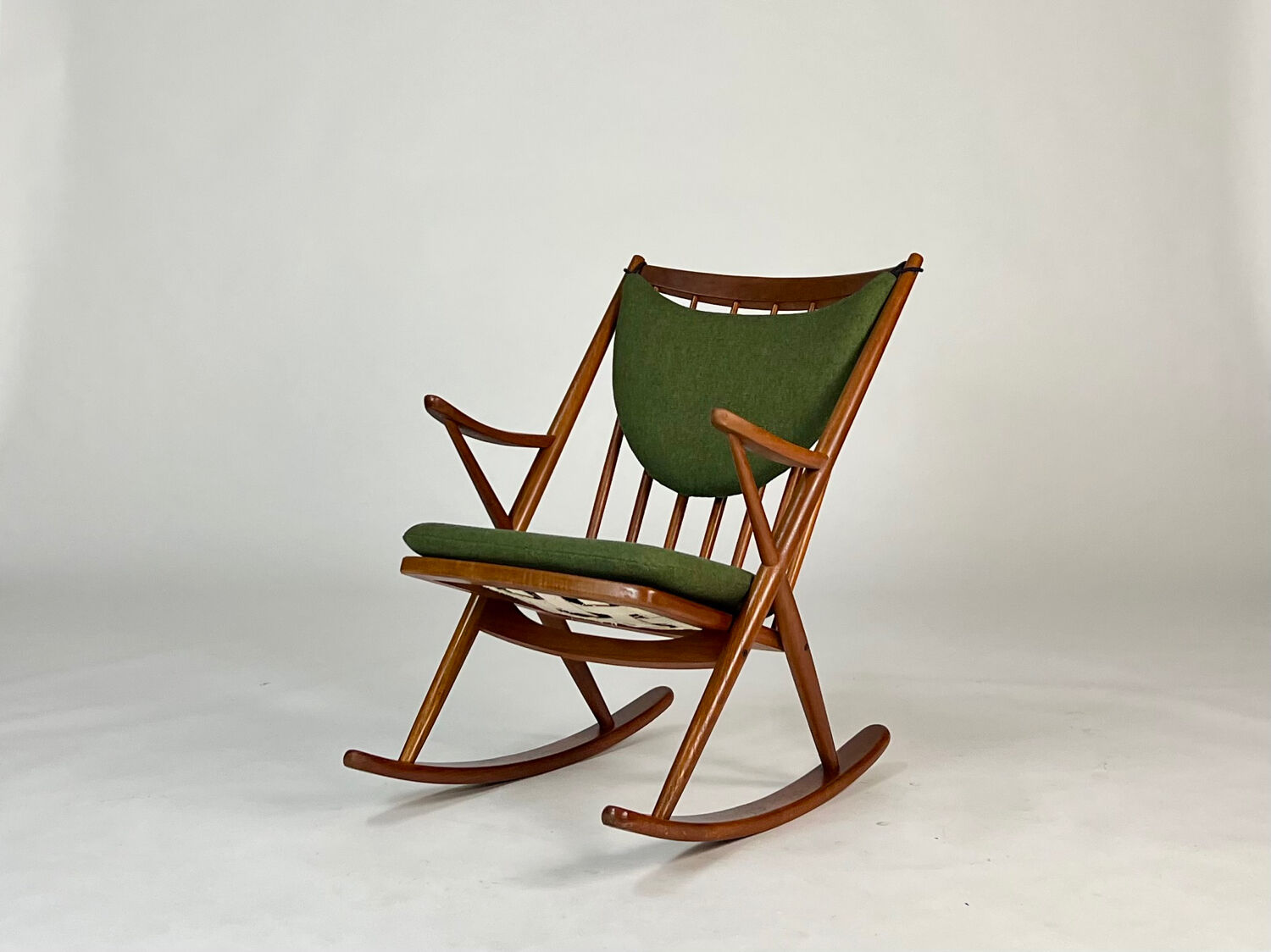 Danish teak rocking chair by Frank Reenskaug for Bramin 60s midcentury