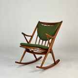 Danish teak rocking chair by Frank Reenskaug for Bramin 60s midcentury