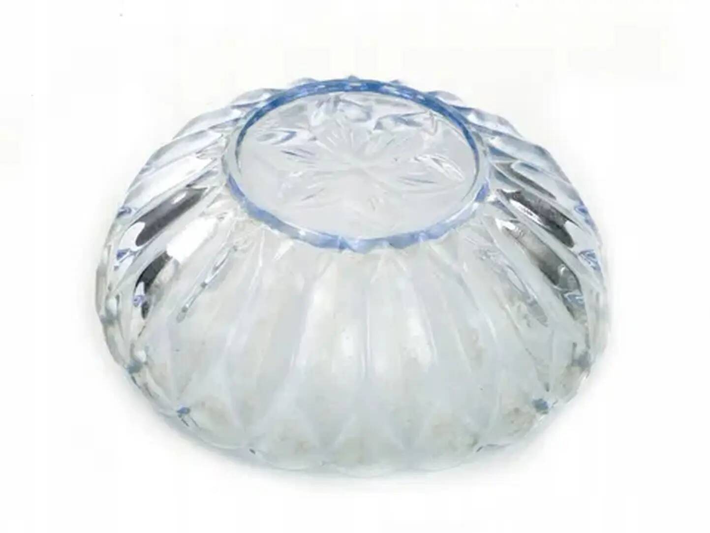 Art Deco bowl, blue glass, Poland, 1950s