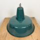 Lampe d'usine industrielle en émail vert, années 1960