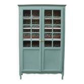 Renovated antique Parisian display cabinet – Trellis Green