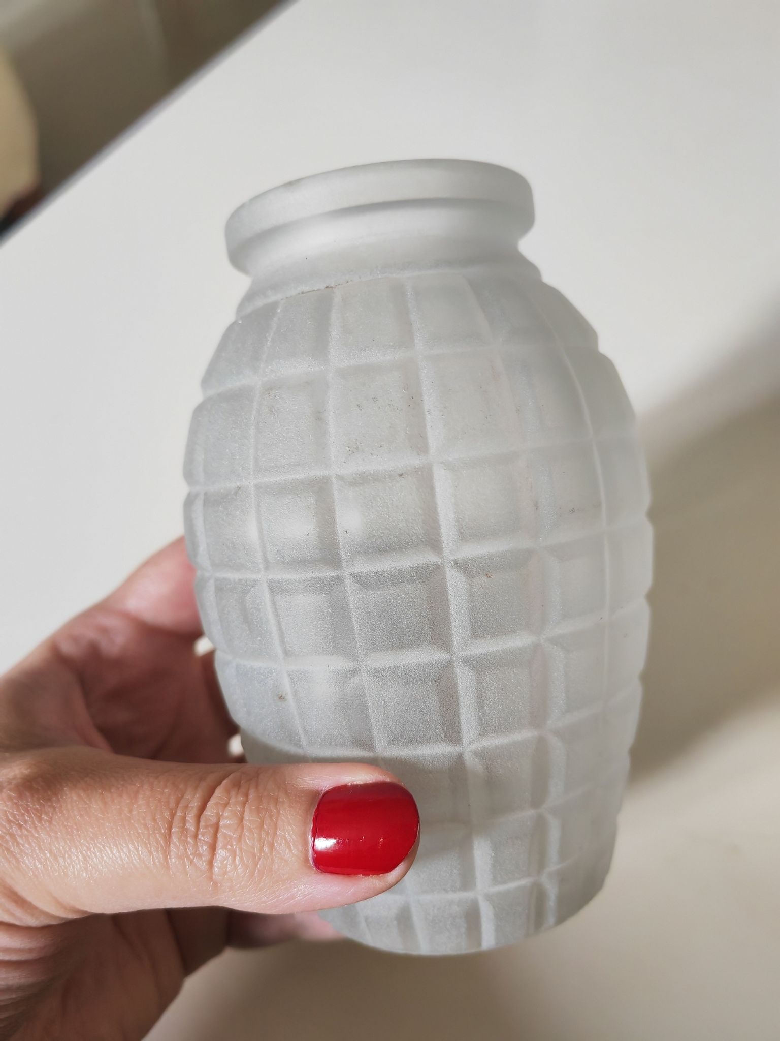 Moulded pressed glass vase