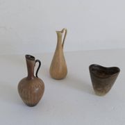 Collection of 3 ceramic vases by Gunnar Nylund Rörstrand Sweden, 1950s.