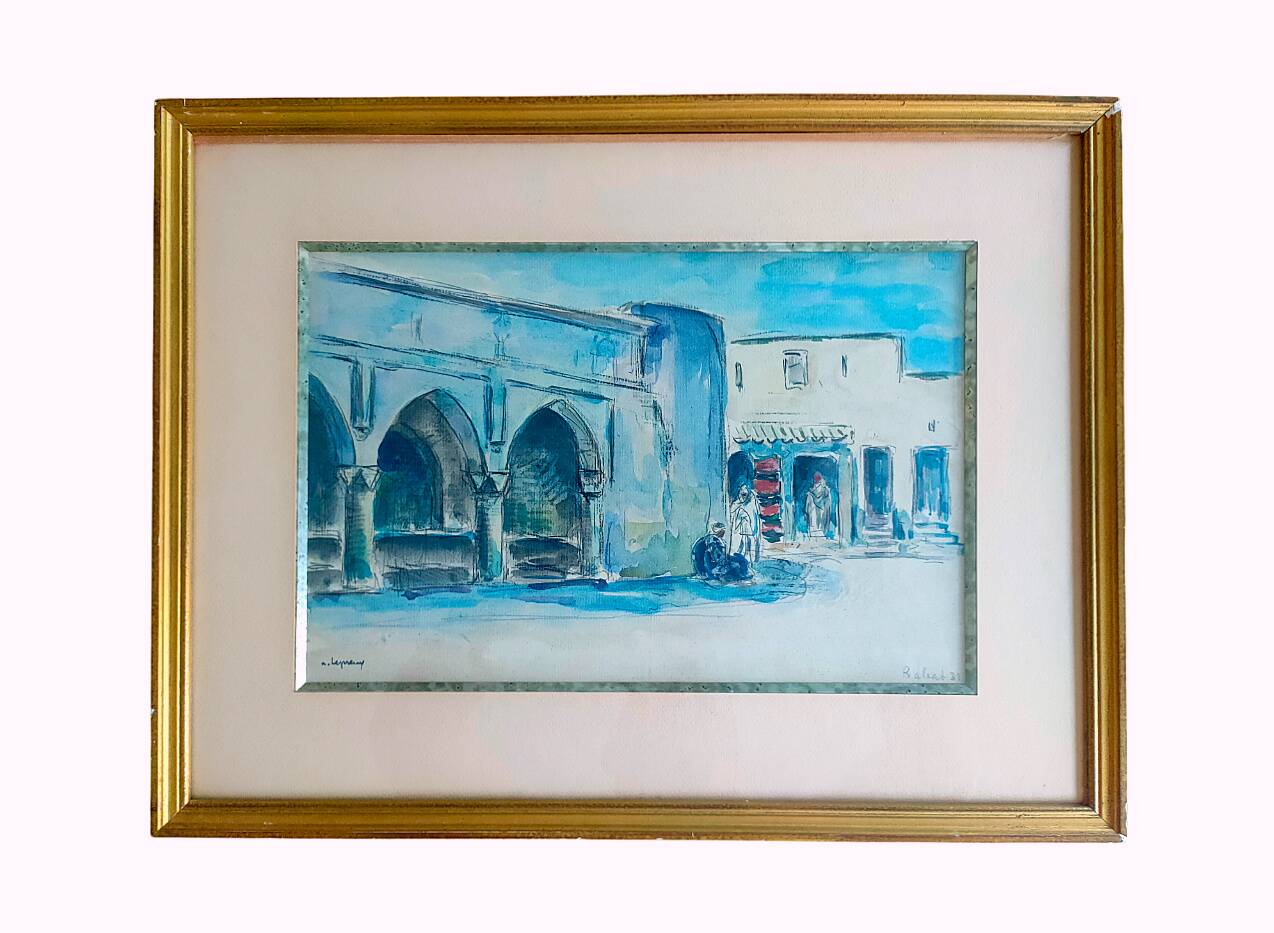 3 Paintings by Albert Lepreux (1868-1959) – Orientalist Watercolors, 1931-1933